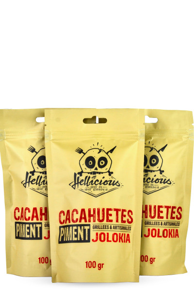 Cacahuètes naturelles au piment Jolokia fabriquées en France